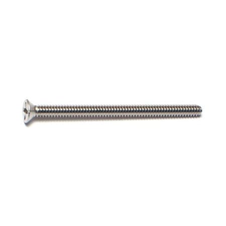 #6-32 x 2 in Phillips Flat Machine Screw, Plain 18-8 Stainless Steel, 15 PK